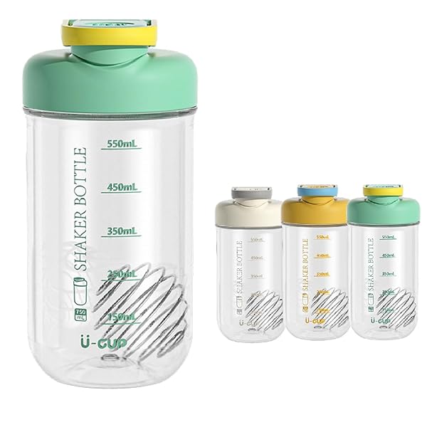 750ml ブレンダーボトル 水位目盛付き プロテインシェイカー ミキサー シェイカー シェーカー ボトル コップ 漏れ防止 匂い防止 持ち運び便利 トレーニング、フィットネス、運動、ジム、アアウトドア、家庭、オフィス,green