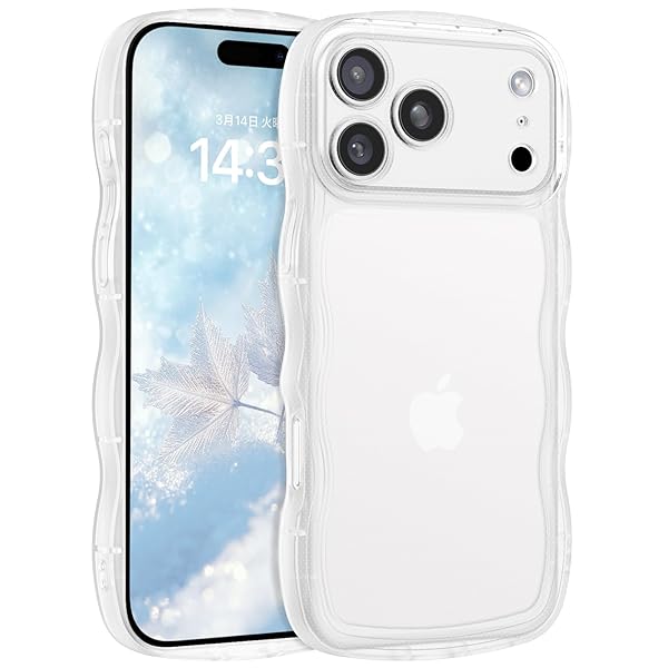 iPhone 17 Pro Max ケース クリア ウェーブ いPhone 17 プロ マックス ソフト TPU うねうね 透明ケース