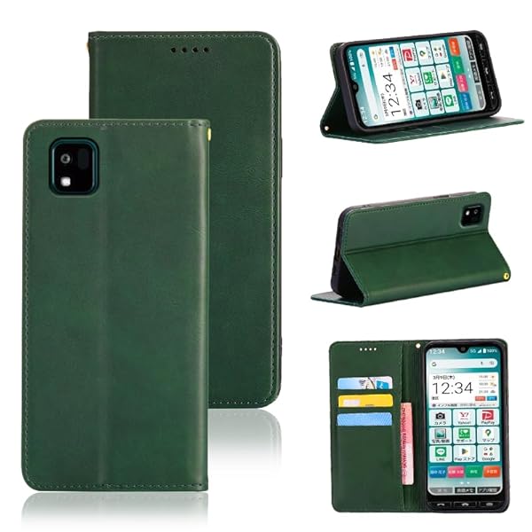 適用 京セラ かんたんスマホ3 A205KC ケース 手帳型 カバー PUレザー カード収納 財布型 耐衝撃