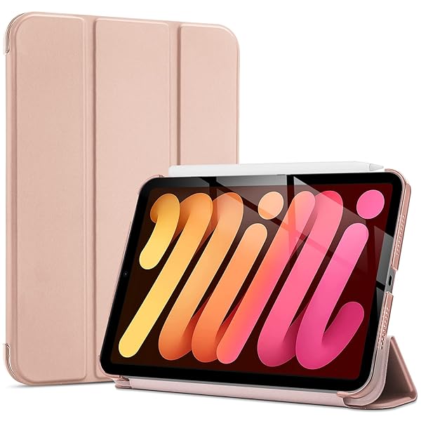 iPad Mini A17 Pro 第7世代 2024 Mini6 ケース 2021 8.3インチ、スリム 三つ折りスタンド ハードバック