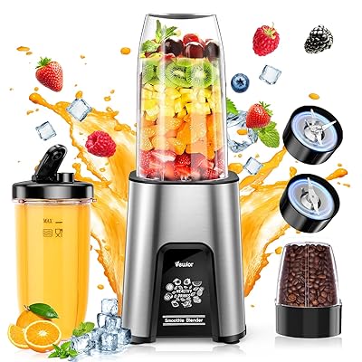 ジューサー ミキサー【1台多役・850W ハイパワー ·6in1&650ML大容量】VEWIOR 氷も砕ける スムージー/野菜/果物/ジュース/コーヒ...