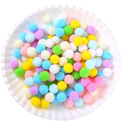 ポンポンボール 混合色 500個入り 直径約10mm カラフル 小玉 毛球 フェルトボール 玉 DIY 人形 ぬいぐるみボール 手芸材料 パーツ アクセサリー ...