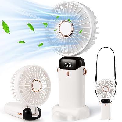 Noctiflorousハンディファン 電気量がどれくらいかわかるLEDの数表示があり USB充電式 ハンディー扇風機があって 涼風の中に淡い香りがする携帯扇風機があります white 