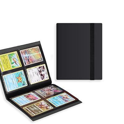 カードファイル バインダー 大容量トレカ カードケース スリーブ対応 収納 (ブラック 4ポケット160枚)