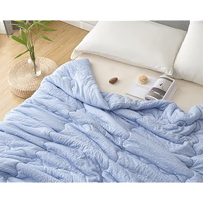 Matdeco 掛け布団 シングル 肌掛け布団 マシュマロケット 春夏秋用 肌布団 夏用布団 高級繊維テンセル素材 ひんやり 天然素材 とろふわ 柔らか肌触り 洗える SEK抗菌防臭 防ダニ 天然抑菌吸放湿 クシュクシュ加工 キルトケット 140×1