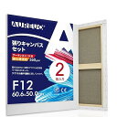 AUREUO 張りキャンバス セット F12 (60.6cmX50cm) 中目 綿化繊混紡 2枚 初心者 絵画用具 芸術絵創作 現代油絵 美術装飾 水彩画・油絵...