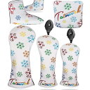 雪の花 ゴルフヘッドカバー ウッド用カバー ドライバー440cc 460cc用カバー ユーティリティ UT用カバー パターカバー マレット用 ピンタイプ用 防水仕様 変換ダグ付 雪の花 単品 (白, ドライバー用)(4)