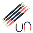 【UCINNOVATE】 4本 スピーカー ジャンパーケーブル HIFI スピーカーケーブル 24k金メッキ 純銅Y型プラグ、 にしなやかで使いやすく、音質を向上させる
