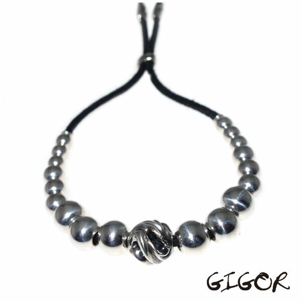GIGOR ジゴロウ レニティーレザーブレスレット シルバーブレスレット メンズ No.374【メーカー取り寄せ品】