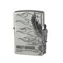 HARLEY-DAVIDSON ハーレーダビッドソン HDP-04 シルバーボディ_ファイヤーイラスト＆メタリックイーグル ZIPPO メンズ HDP-04【メーカ..