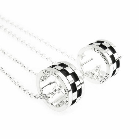 メーカー取り寄せ品/LSP0039BK フラッグチェックリングペアペンダント/ネックレス/LOVERS SCENE/ラバーズシーン【ペアアクセサリー】