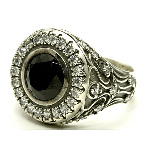 メーカー取り寄せ品 オニキス&ジルコニアシルバーリング SSR-217SV 指輪 SAINTS セインツ