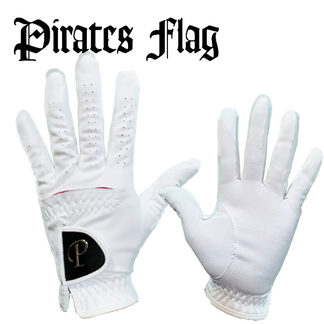 【送料無料】パイレーツフラッグ 当店オリジナルグローブ(左手用) シンプルデザイン / ワンポイント / メンズ / ゴルフグローブ