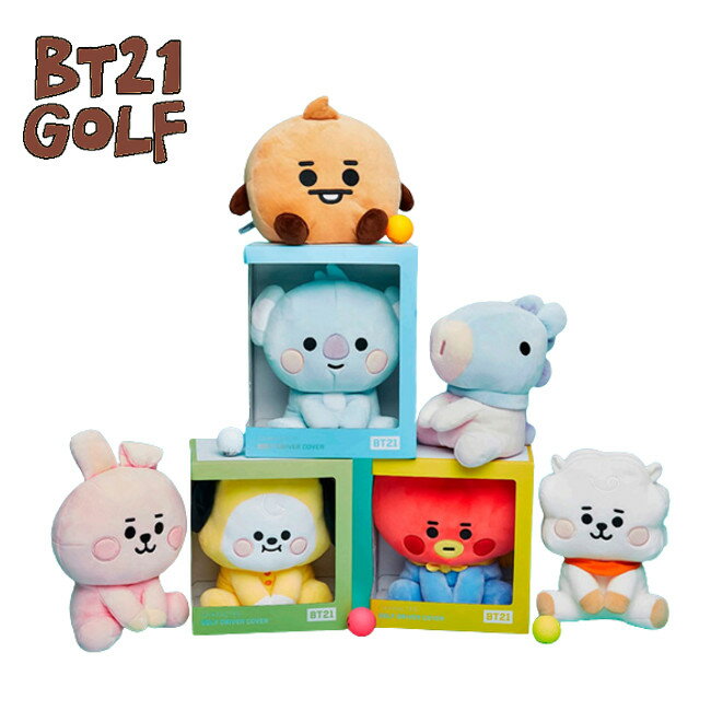 【訳アリ/箱潰れの為箱なしでの発送】UNIVERSTAR BT21 / BT21GOLF BABY ドライバー用　ヘッドカバーTATA / CHIMMY / COOKY / RJ / SHOOKY /KOYA / MANG　BTS