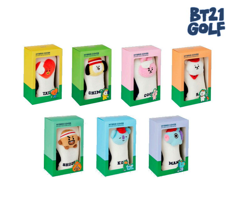 【訳アリ/箱潰れの為箱なしでの発送】BT21GOLF / Hole in One!ハイブリッド用(ユーティリティ用)　ヘッドカバーTATA / CHIMMY / COOKY / RJ / SHOOKY /KOYA / MANG　BTS