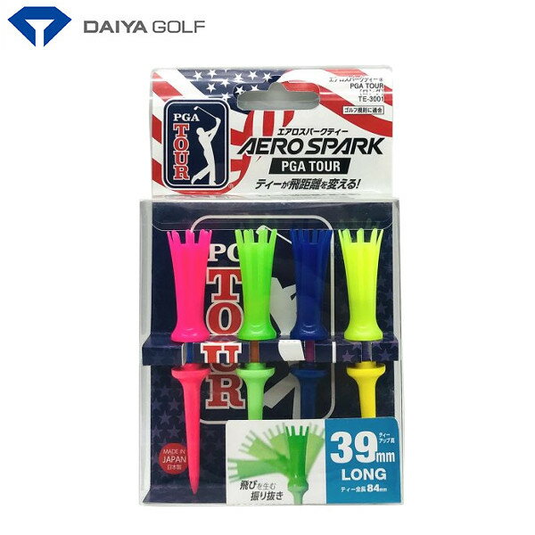 【限定品/PGA TOUR モデル】ダイヤ　エアロスパークティー　ロング　4本入り　TE-3001/DAIYA