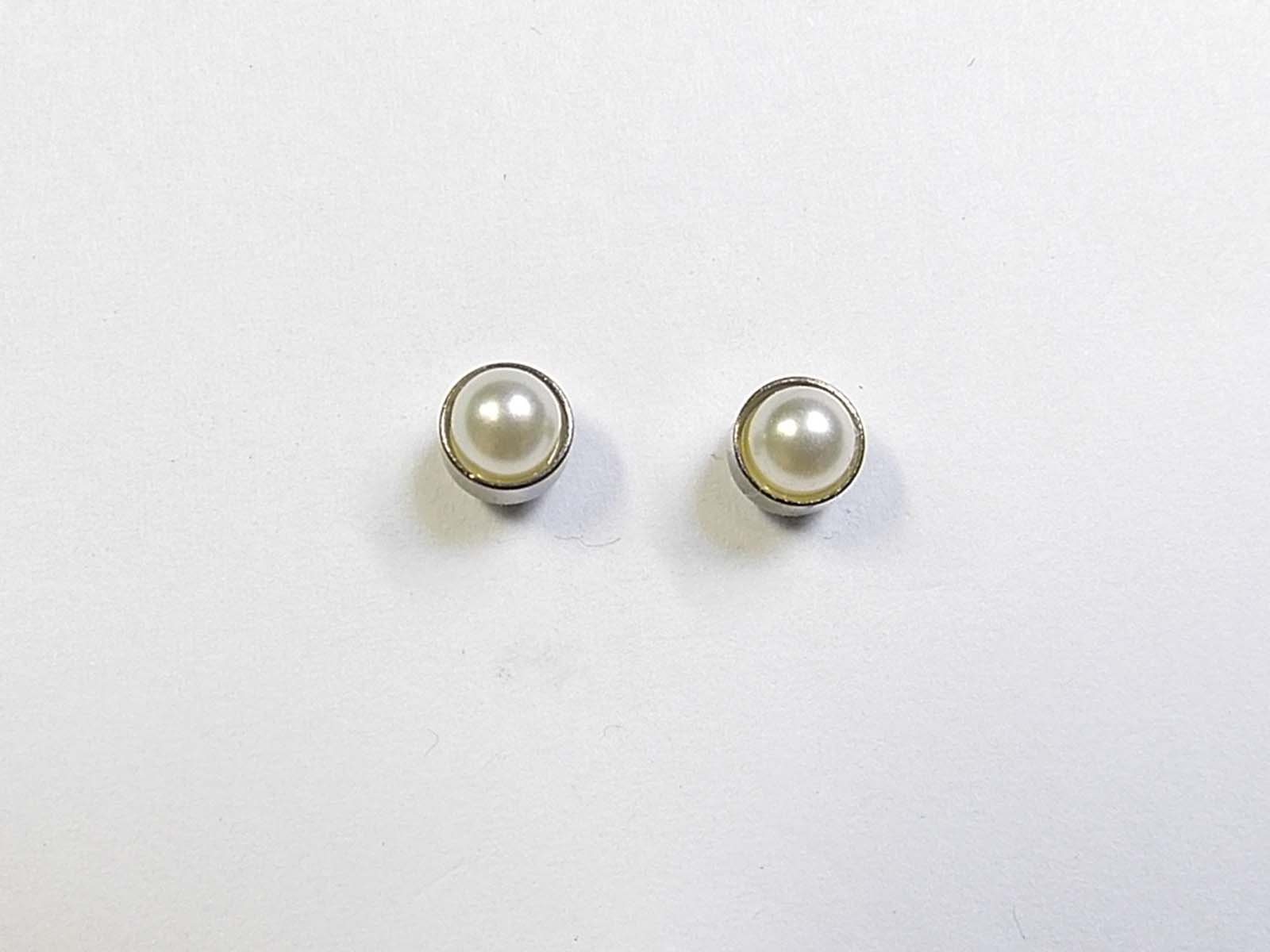 アレルギーに強いピアス 金属アレルギー対応 つけっぱなし ピアス FDAピアス 5ミリNewパール(白珠）かゆくならない 敏感肌 チタン ノンアレルギー 金属アレルギー 医療用金属 セカンドピアス チタンピアス チタン合金 プレゼント アレルギー P5 3