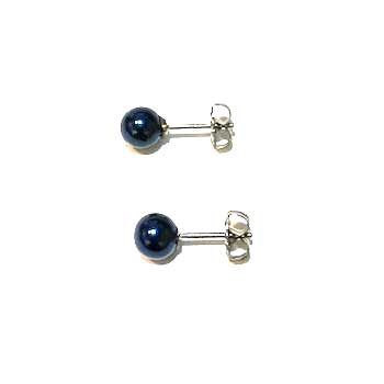 【スーパーSALE半額】アレルギーに強いピアス 金属アレルギー対応 つけっぱなし ピアス FDAピアス 6mm丸玉 樹脂 濃藍 ネイビー スワロフスキー かゆく...