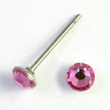 最安値に挑戦 金属アレルギー対応 ピアス チタンポスト ピアピアス 直径4mm スワロフスキー 2色セット/ローズ・アクア 金属アレルギー チタン 純チタン ピ...