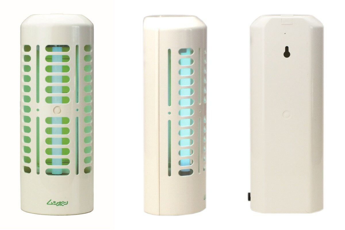 朝日産業/小型捕虫器/ムシポンMini 捕虫器 捕虫機 蚊 蝿 ハエ 業務用 日本製 無害 清潔 据置 壁付 自由自在 プロ 捕獲力 粘着式 防虫対策 紫外線誘虫 粘着捕獲式 メーカー保証1年付