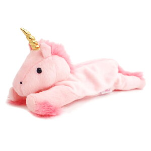 ユニコーンペンケース（ピンク）　ユニコーン　ペンポーチ　ペンケース　ぬいぐるみ　アニマル雑貨　動物ぬいぐるみ Stuffed animals Plush Unicorn　ふわもこ　ゆめかわ　かわいい　誕生日　プレゼント　ギフト