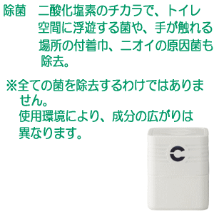 クレベリン　トイレの消臭除菌剤100gアース製薬 二酸化塩素および亜塩素酸ナトリウム液 空間除菌 予防 対策 約2ヶ月間有効 消臭 除菌 カビ防止 トイレ用 浮遊菌除菌 付着菌 ニオイの原因菌 ミントの香り