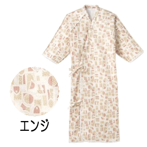【送料無料】ケアねまき(S、M、Lサイズ)エンゼル パジャマ 寝間着 ねまき 寝巻 浴衣 介護 衣類 ケア 病院 病院着 入院 入院着 手術 手術着 施設 ガーゼ コットン 肌触り 二重仕立て 着やすい 胸元はだけない 内側ボタン付 着脱楽 裏地ガーゼ 脇開き【沖縄・離島不可】 2