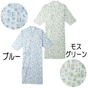 【送料無料】ケアねまき(S、M、Lサイズ)エンゼル パジャマ 寝間着 ねまき 寝巻 浴衣 介護 衣類 ケア 病院 病院着 入院 入院着 手術 手術着 施設 ガーゼ コットン 肌触り 二重仕立て 着やすい 胸元はだけない 内側ボタン付 着脱楽 裏地ガーゼ 脇開き【沖縄・離島不可】 3