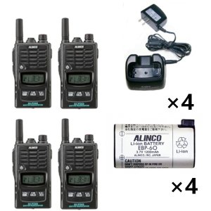 ALINCO 륤 꾮ϥȥ󥷡С4+Ŵ4+Хåƥ꡼4åDJ-P240S+EDC-131A+EBP-604楻å(̵󥫥)