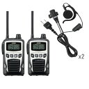 アルインコ DJ-PB20WA + EME-652MA 特定小電力 トランシーバー ホワイト ×2 + イヤホンマイク ×2 2台セット ALINCO 無線機 ...