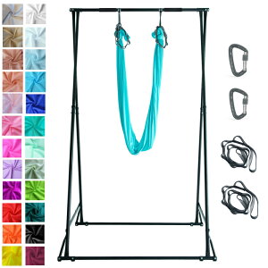 【SGS認定】折り畳み式エアリアルヨガスタンド&MYハンモックSET (ソフトシフォン×幅広モデル) 空中ヨガ エアリアルヨガ ハンモックヨガ ハンモックスタンド通販格安セール情報 楽天 通販