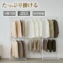 【24H限定クーポン50%OFF】ハンガーラック 2段 セット パイプハンガーラック 頑丈 服収納 コートハンガー 2段 省スペース ワンピース収納 超大容量収...