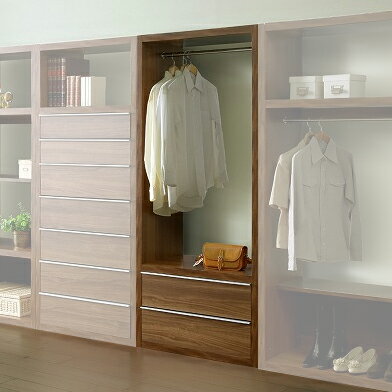 ワードローブ ワードロープ クローゼット 服吊 完成品 洋服タンス 洋服ダンス 洋タンス 衣類収納 洋服収納 木製 北欧風 80cm幅 幅80cm 引き出し付き ブラウン 国産品 日本製