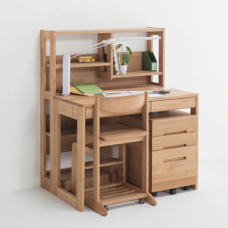 学習デスク 幅100cm 学習机 勉強机 子供 つくえ ナチュラル アルダー 国産品 日本製 堀田木工所 カルロ [2]