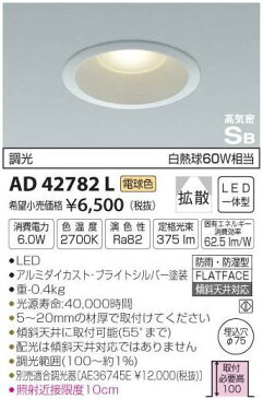 コイズミ照明 AD42782L 屋外灯 軒下灯 自動点灯無し LED