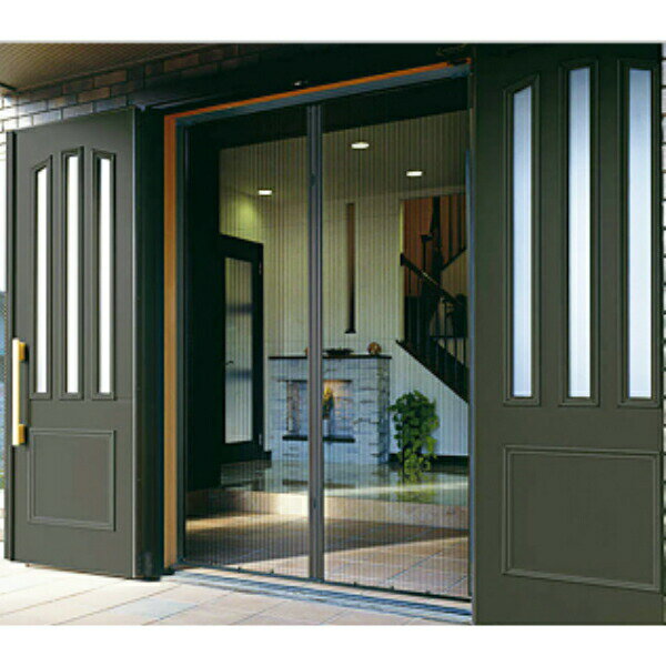 1月はエントリーでP10倍 横引き収納網戸 フラットタイプ XMA 両引き 幅MW2001〜2200×高さMH1801〜2000mm YKKAP 玄関網戸 勝手口網戸 マンション アパート リフォーム 後付け用 網戸 DIY 建材屋