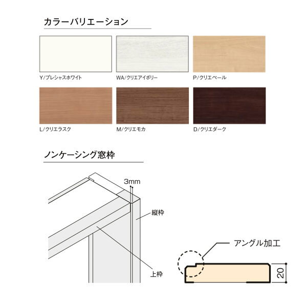 リフォーム建材屋のDS窓枠 ジャストカット仕様 サーモスシリーズ用 規格サイズ026023用 ノンケーシング 四方タイプ ねじ付アングル LIXIL/TOSTEM 高性能ハイブリット窓断熱サッシ 建材屋｜アングル2