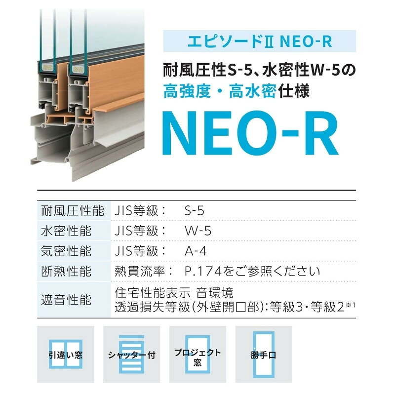 シャッター付引違い窓 半外付 15009 エピソードII NEO−R W1540×H970 mm YKKap 断熱...