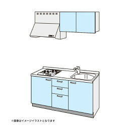 コンパクトキッチン ティオ Tio LixiL 壁付I型 3段引出し W1650mm 間口165cm(グリルなし2口コンロ用) グループ2 リクシル システムキッチン 流し台 建材屋