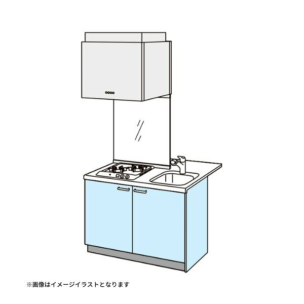 コンパクトキッチン ティオ Tio LixiL ペニンシュラI型 ベーシック W1224mm 間口122.4cm 奥行97cm(グリルなし2口コン…