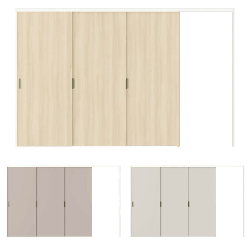 【オーダーサイズ 】可動間仕切り 引戸上吊方式 リクシル ラシッサD キナリモダン 片引戸3枚建 AKMKT-LAA ケーシング付枠 W2116〜3916mm×H1750〜2425mm DIY 建材屋