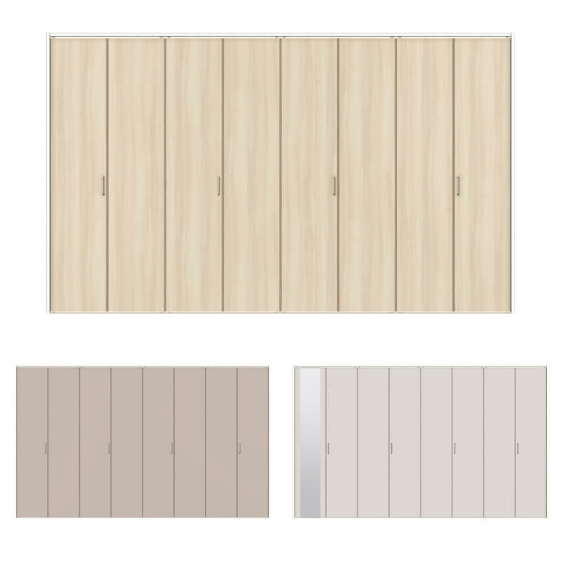 【旧仕様】 【オーダーサイズ 】クローゼット扉 ドア 8枚折れ戸 ラシッサD キナリモダン レールタイプ ..