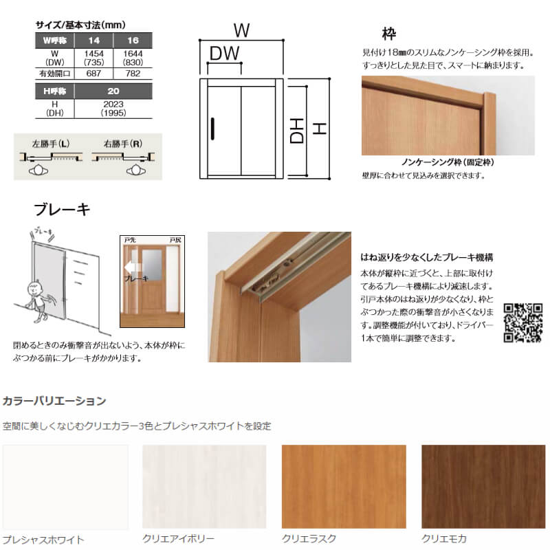 リクシル TA 室内引き戸 Vレール方式 ノンケーシング枠 片引戸 標準タイプ/EAA(パネルタイプ) 1420/1620 LIXIL トステム 室内引戸 引戸 室内ドア 引き戸 建具 ドア リフォーム diy 建材屋