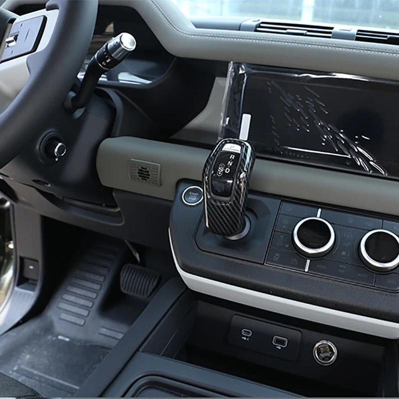 ランドローバー　 ディフェンダー 90 90S 90SE 90HSE 　110 110S 110SE 110HSE 110X 130 130SE 130X　 カーボン ルック シフトノブカバー　ギア　カバー　シフト　5853