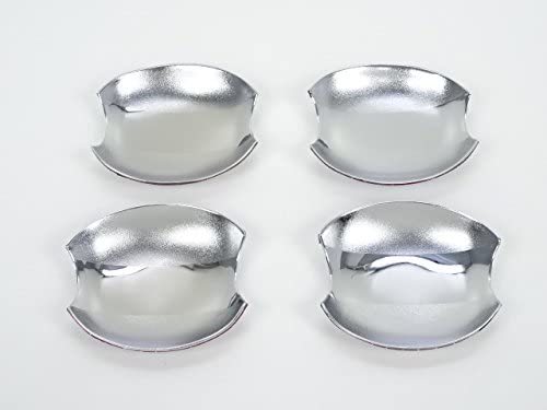 マツダ デミオ　DY系　メッキ ドアハンドル カバー 皿 ドアノブ インナー カバー シェル カバー プロテクター ドア ガーニッシュ　 パネル