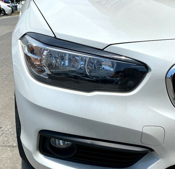 BMW F20 118i 118d 120i M135i M140i Mスポーツ 1シリーズ 2015y- 後期 カーボンルック ヘッドライト アイライン ヘッドランプ アイブロウ ヘッド カバー ガーニッシュ ZST-356