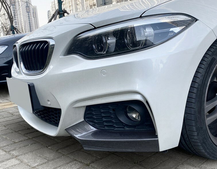 楽天ドリームセブン　楽天市場店BMW F22 F23 220i M235i M240i Mスポーツ クーペ カブリオレ 2シリーズ　カーボンルック フロントバンパー カナード スポイラー モール ガーニッシュ カバー パネル エアロ ZST-429　2P