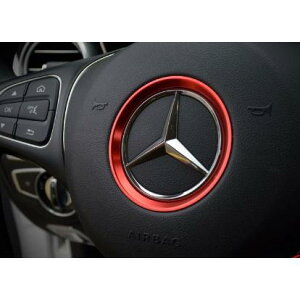 メルセデス ベンツ レッド ステアリング エンブレム リング　W117 C117 CLA180 CLA220 CLA250 CLA45 CLAクラス クーペ 後期　大サイズ