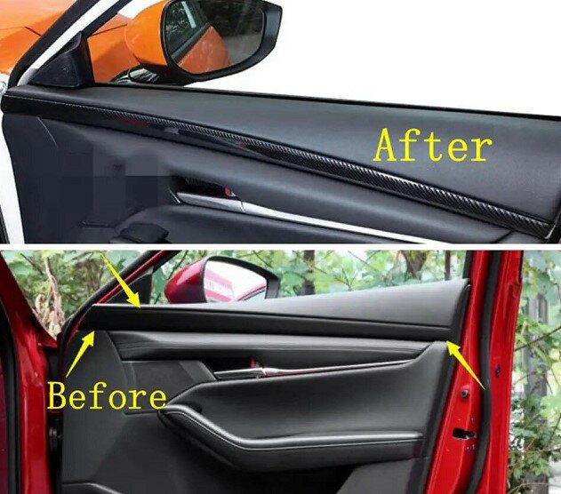 Door Panel - マツダ MAZDA3 BP8P BPFP BP5P BPEP XD 20S X 15S セダン マツダ3　 カーボンルック　ブラックカーボン調 インナー ドアパネル カバー パネル ガーニッシュ　内装 b8711