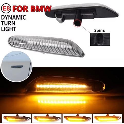 BMW E92 320i 325i 335i 3シリーズ クーペ Mスポーツ LED サイドマーカー クリア 流星 ウインカー シーケンシャル 流れる カプラータイプ　D0459